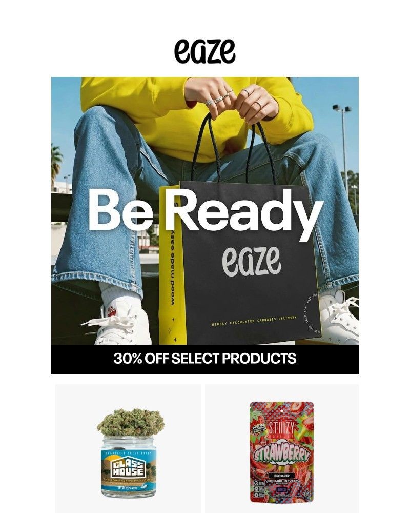 Screenshot of email sent to a Eaze Registered user