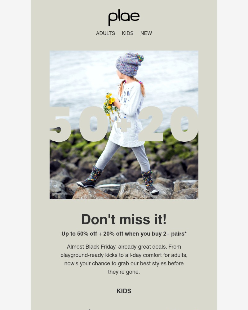 Screenshot of email sent to a Plae Newsletter subscriber