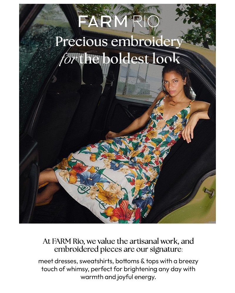 Screenshot of email sent to a Farm Rio Newsletter subscriber