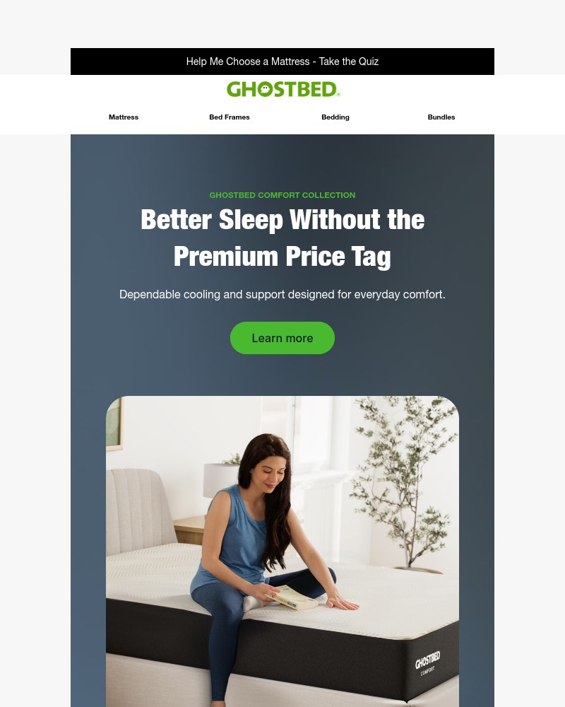 Screenshot of email sent to a Ghost Bed Newsletter subscriber