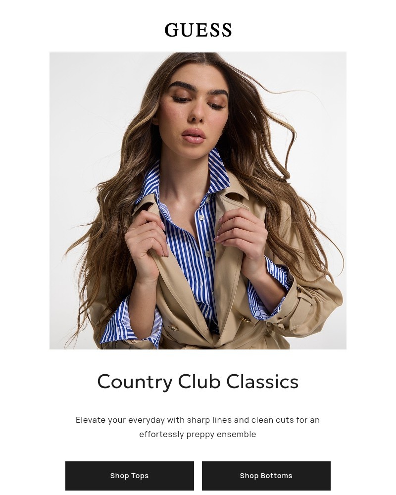 Screenshot of email sent to a Guess Newsletter subscriber