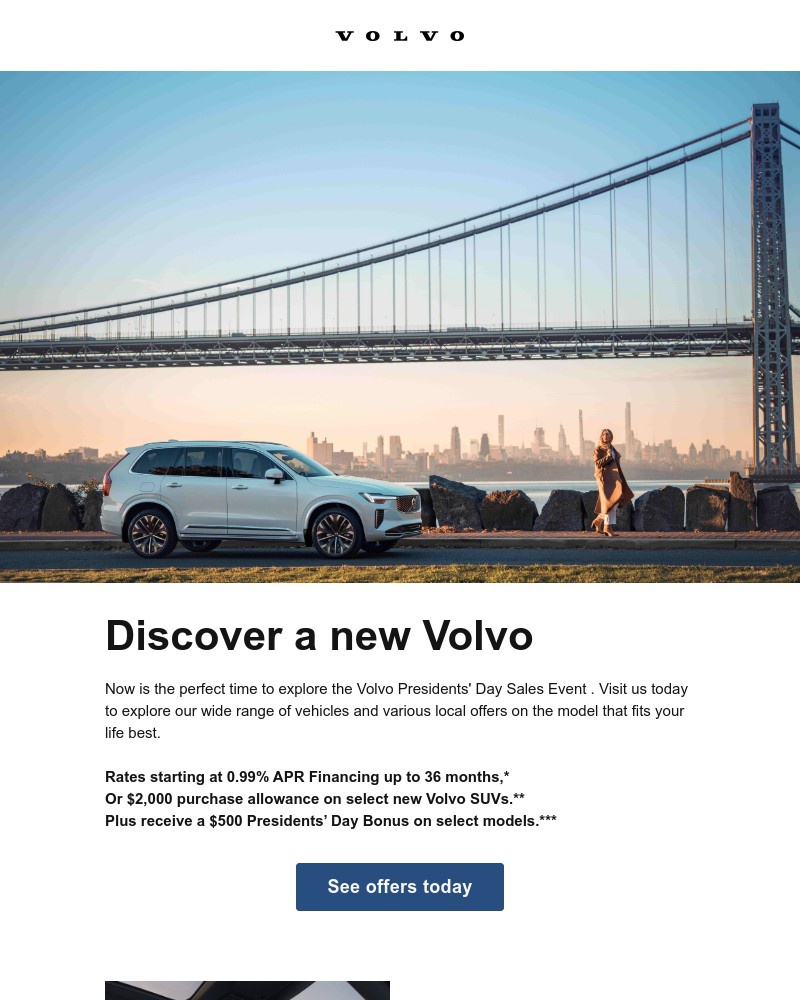 Screenshot of email sent to a Volvo Newsletter subscriber