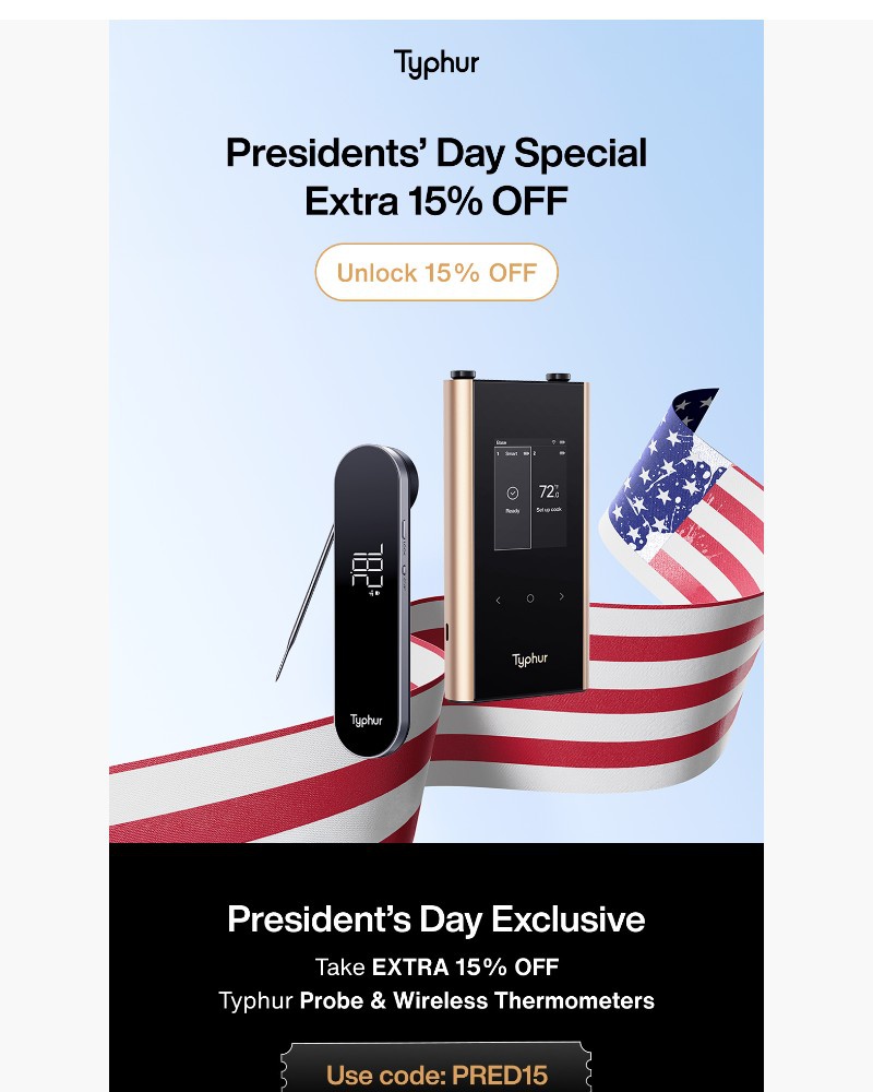 Screenshot of email sent to a Typhur Newsletter subscriber