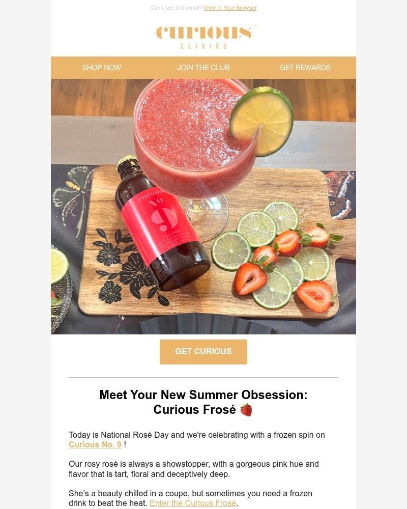 Screenshot of email sent to a Curious Elixirs Newsletter subscriber