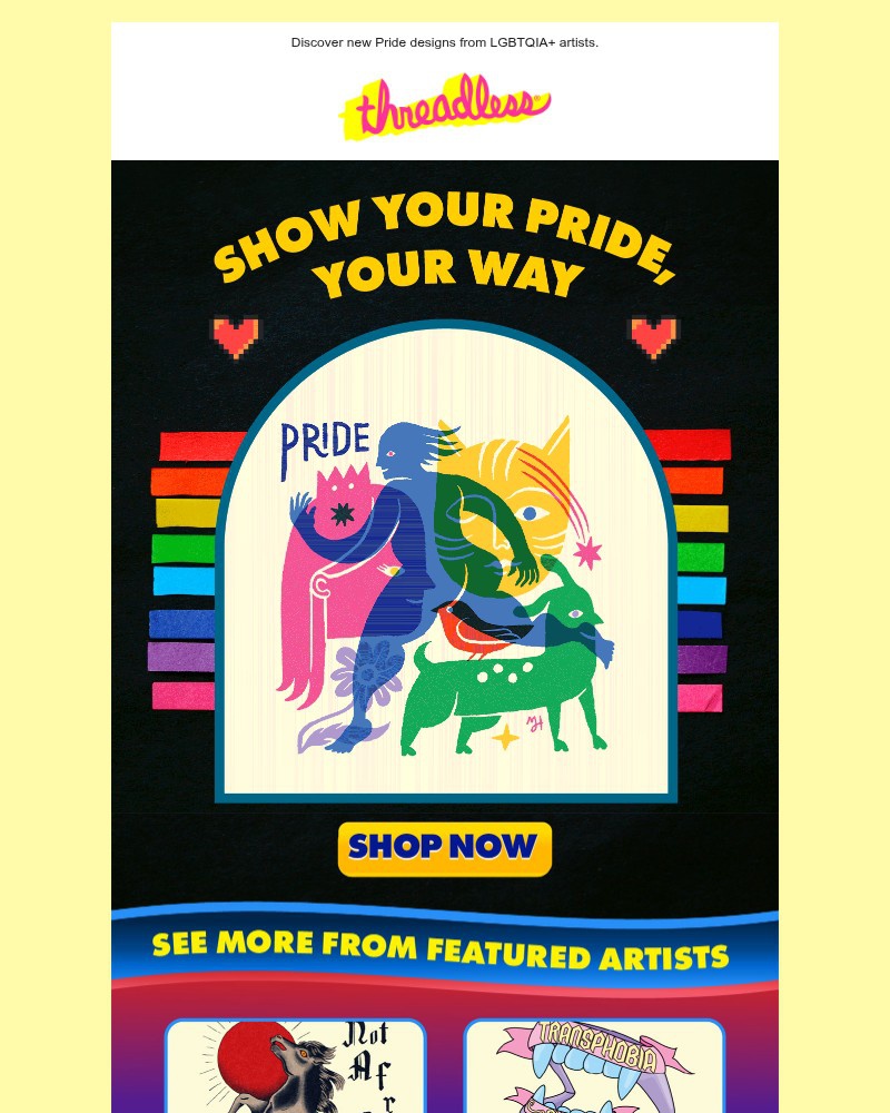 Screenshot of email sent to a Threadless Newsletter subscriber