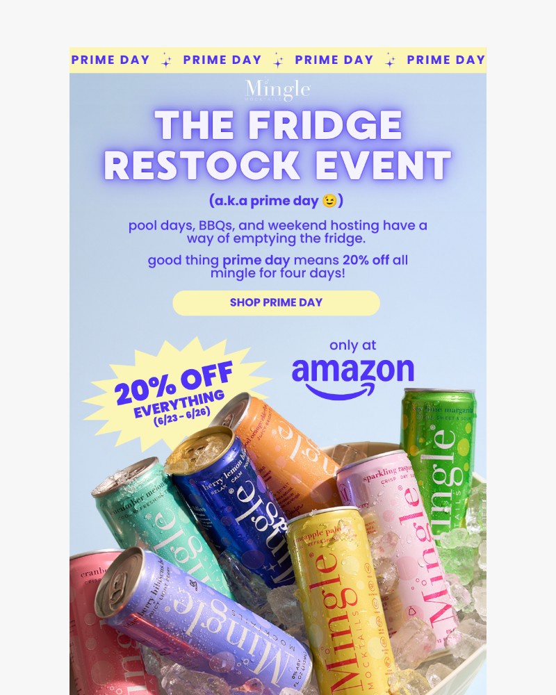 Screenshot of email sent to a Mingle Mocktails Newsletter subscriber