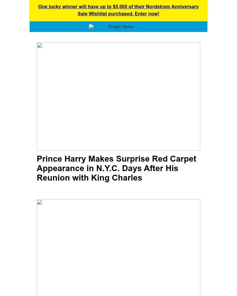 Screenshot of email sent to a People Newsletter subscriber