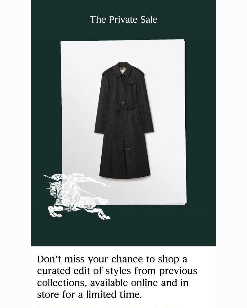 Screenshot of email sent to a Burberry Newsletter subscriber