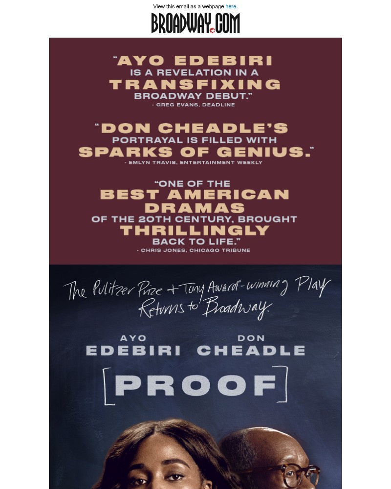 Screenshot of email sent to a Broadway NYC Newsletter subscriber