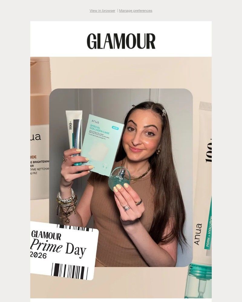 Screenshot of email sent to a Glamour Newsletter subscriber