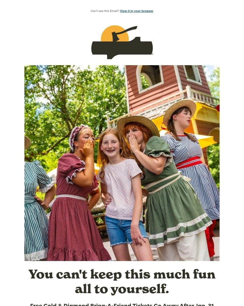 Screenshot of email sent to a Silver Dollar City Newsletter subscriber