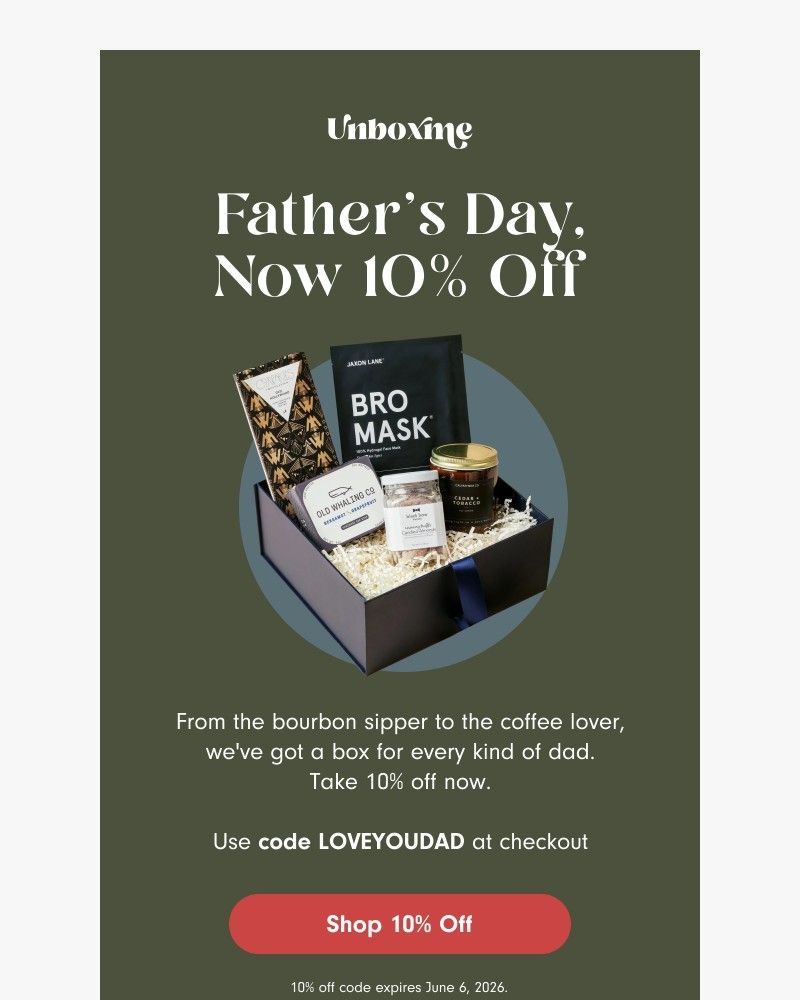 Screenshot of email with subject /media/emails/psst-10-off-for-dad-c2c85b-cropped-fcb81119.jpg