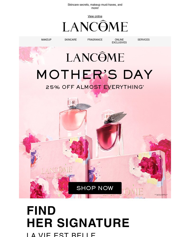 Screenshot of email with subject /media/emails/psst-25-off-lancome-just-for-you-her-8a82ae-cropped-b0e0430a.jpg