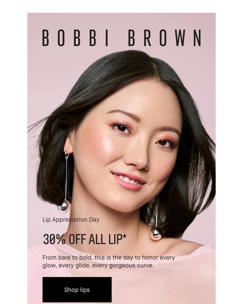 Screenshot of email sent to a Bobbi Brown Newsletter subscriber