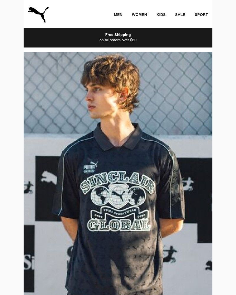 Screenshot of email sent to a Puma Newsletter subscriber