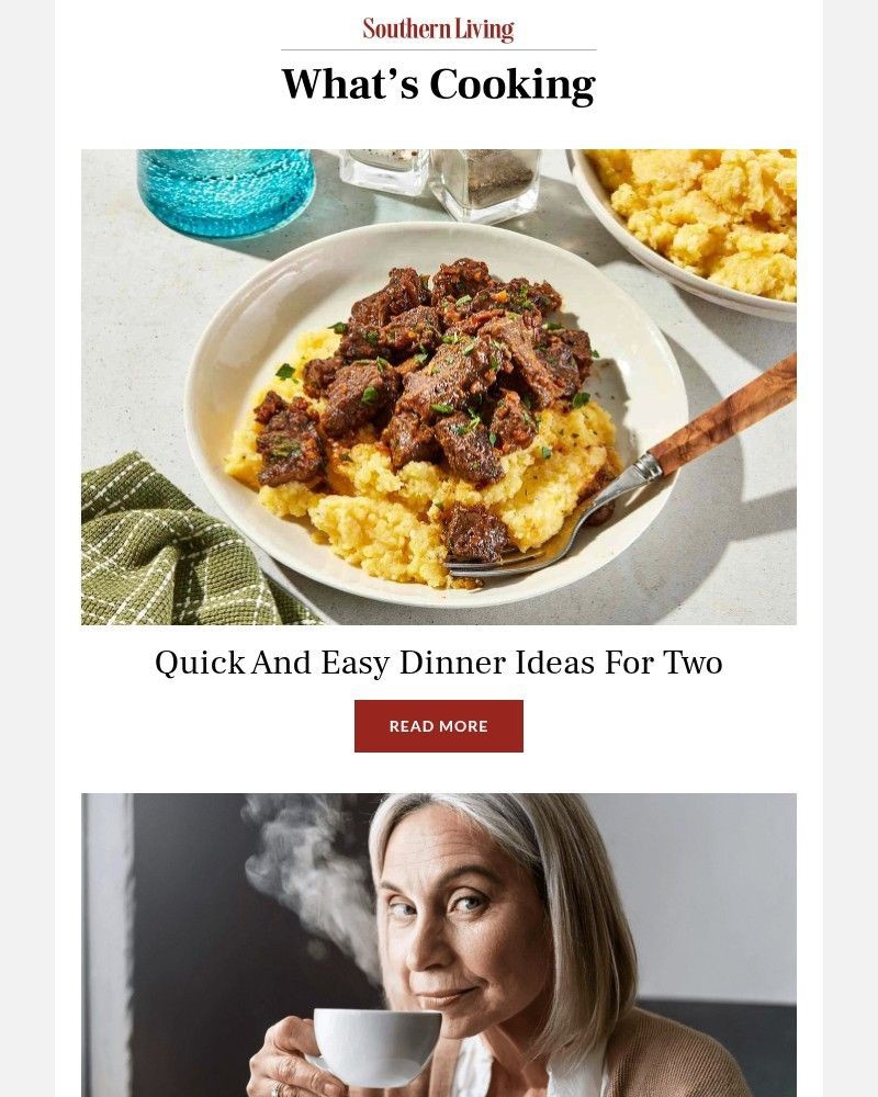 Screenshot of email sent to a Southern Living Newsletter subscriber