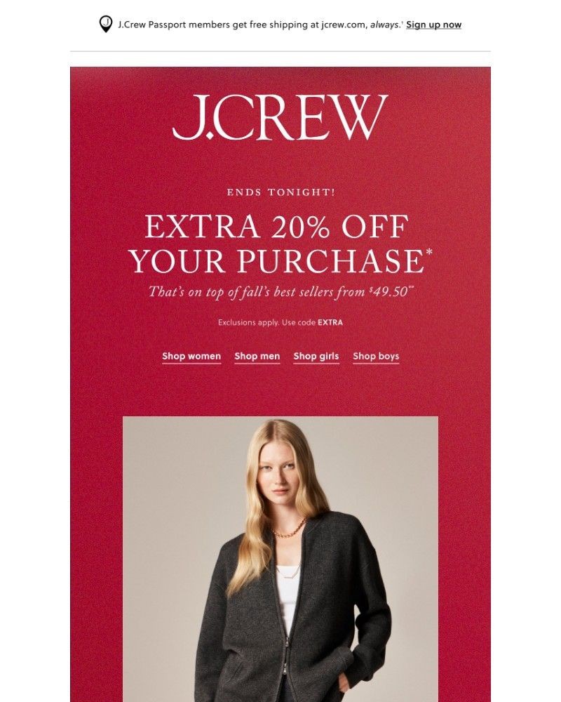 Screenshot of email with subject /media/emails/quick-extra-20-off-your-purchase-ends-tonight-478ab8-cropped-7381e59b.jpg