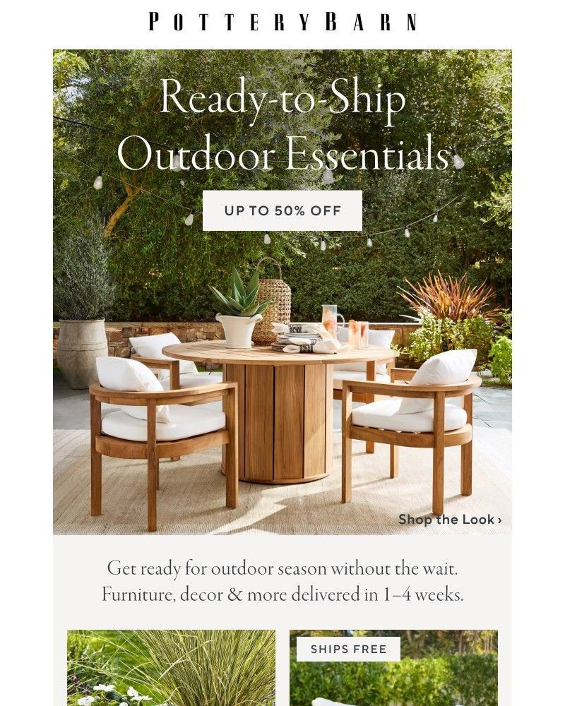 Screenshot of email sent to a Pottery Barn Cart abandoner