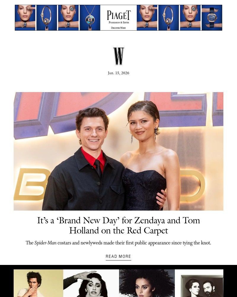 Screenshot of email sent to a W Newsletter subscriber