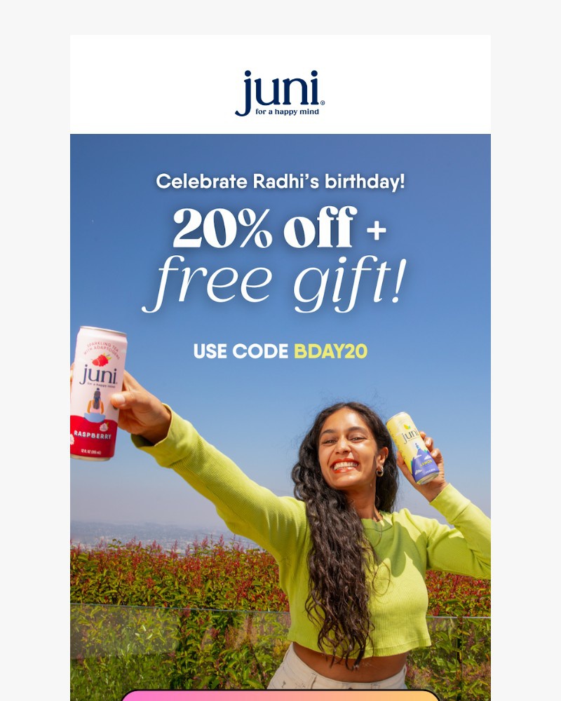 Screenshot of email with subject /media/emails/radhis-birthday-treat-20-off-a-free-gift-660f83-cropped-1802d007.jpg