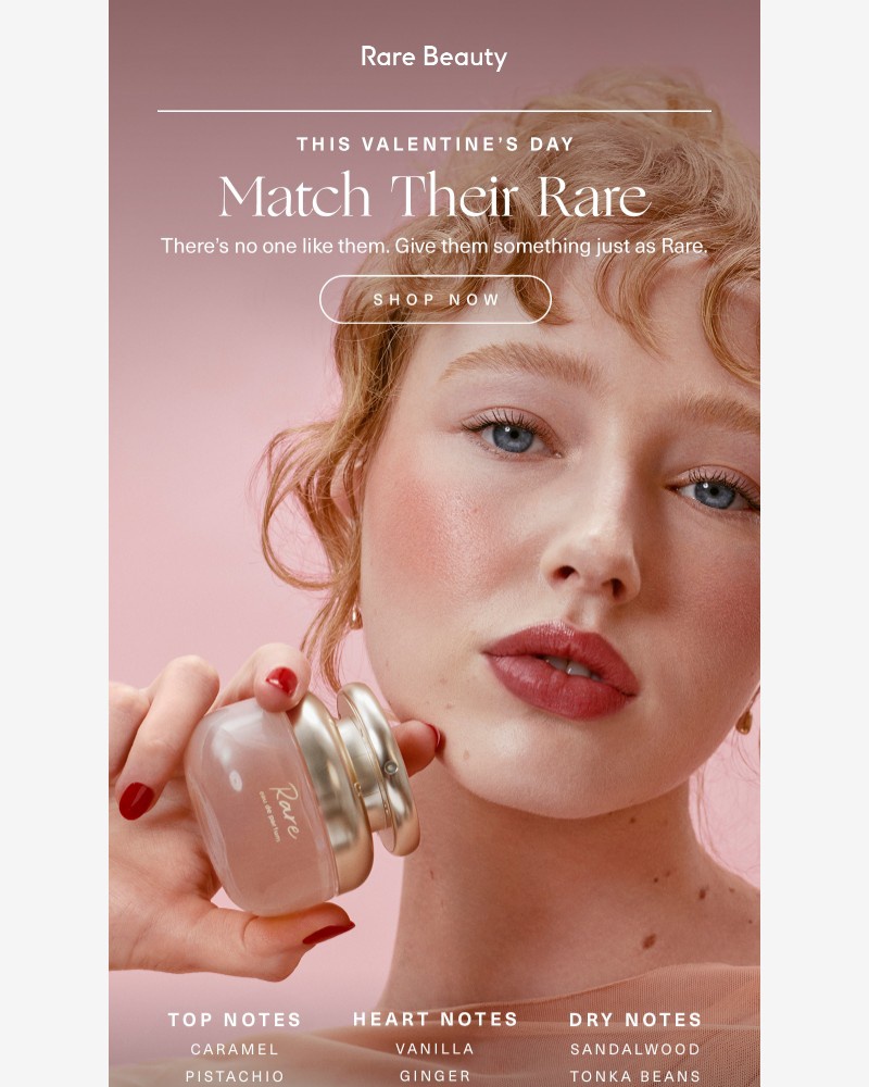 Screenshot of email sent to a Rare Beauty Newsletter subscriber