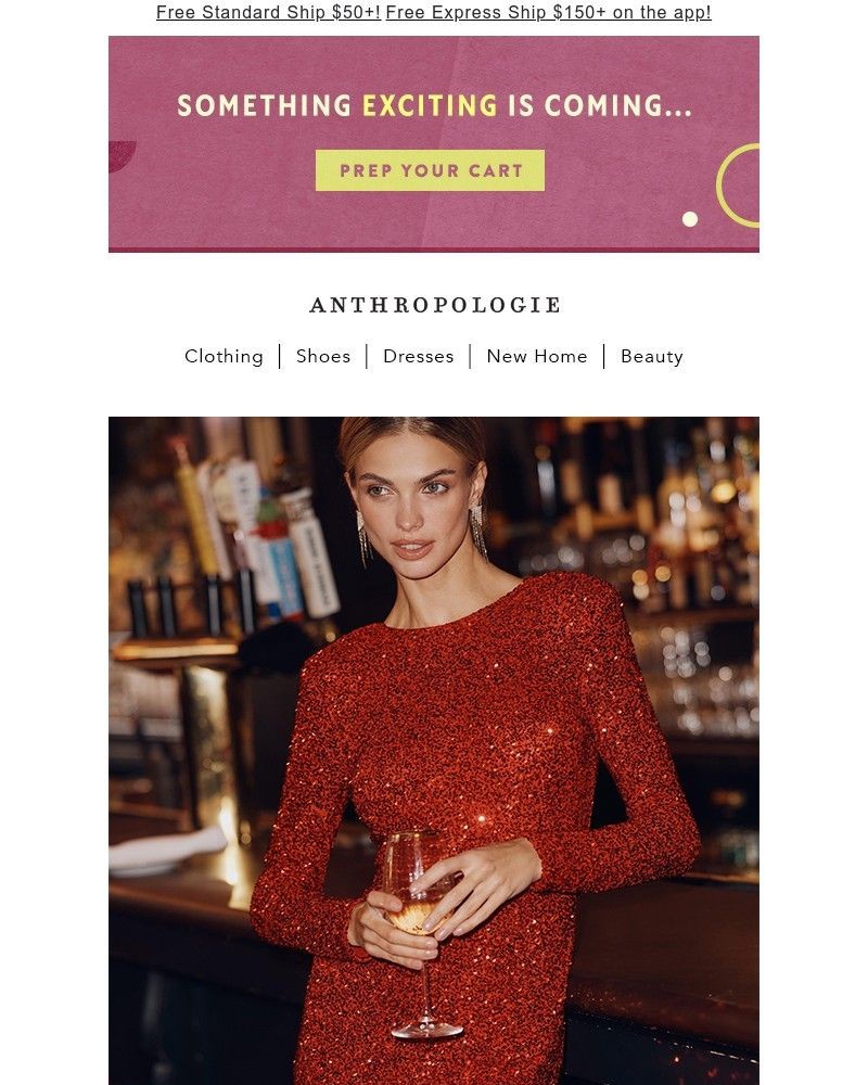 Screenshot of email sent to a Anthropologie Newsletter subscriber