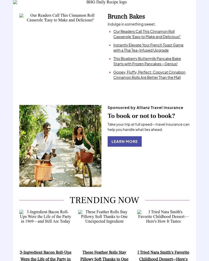 Screenshot of email sent to a Better Homes and Gardens Newsletter subscriber