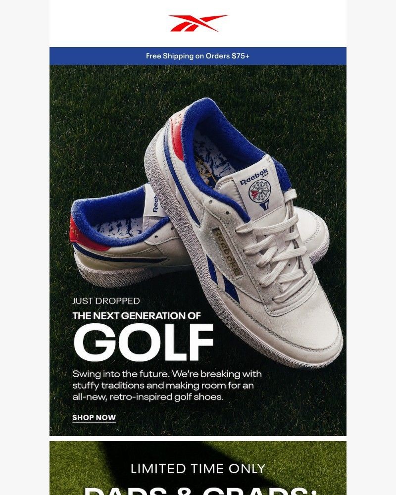Screenshot of email sent to a Reebok Newsletter subscriber