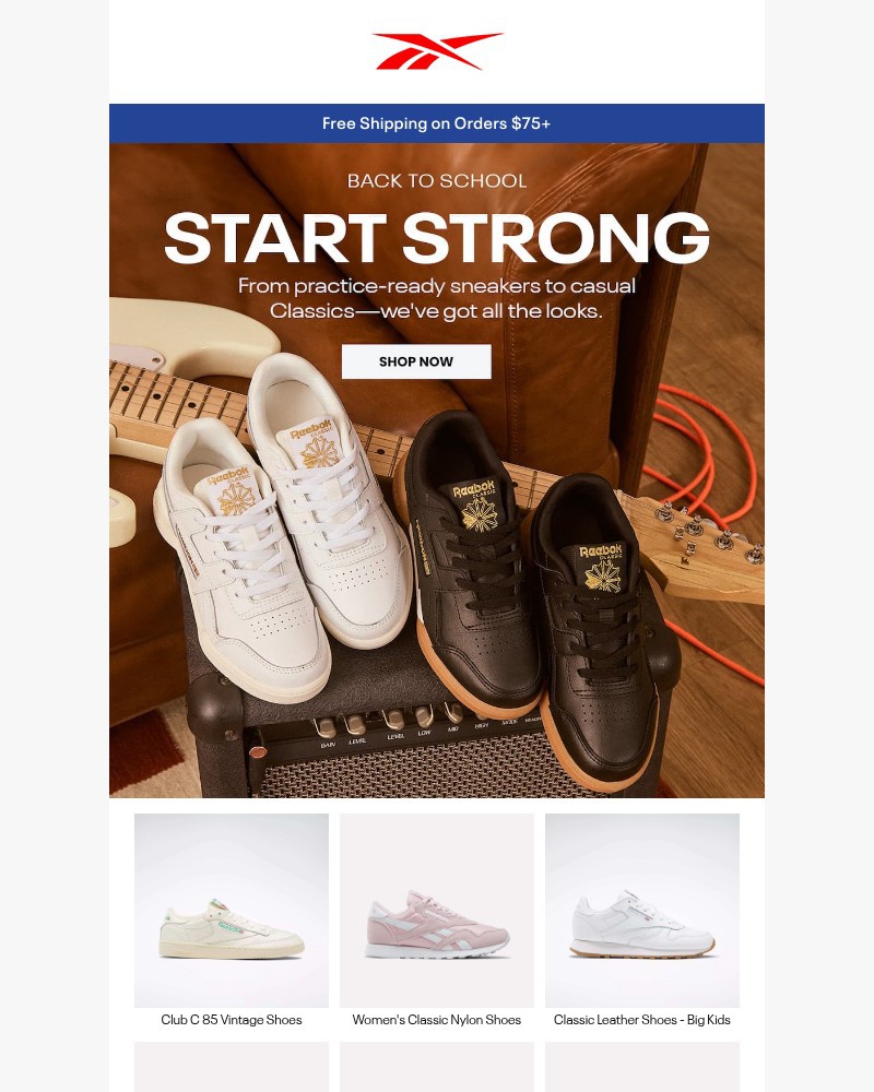 Screenshot of email sent to a Reebok Newsletter subscriber