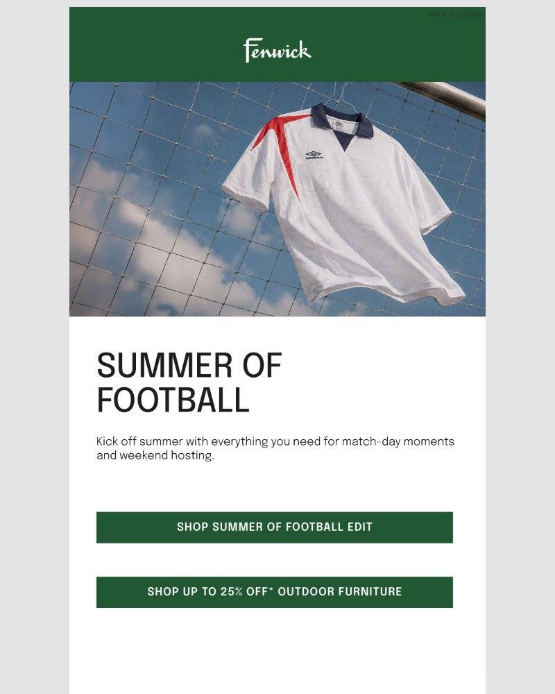 Screenshot of email sent to a Fenwick Newsletter subscriber