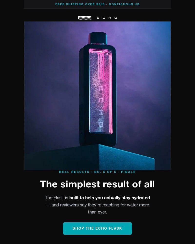 Screenshot of email sent to a Echo Water Newsletter subscriber
