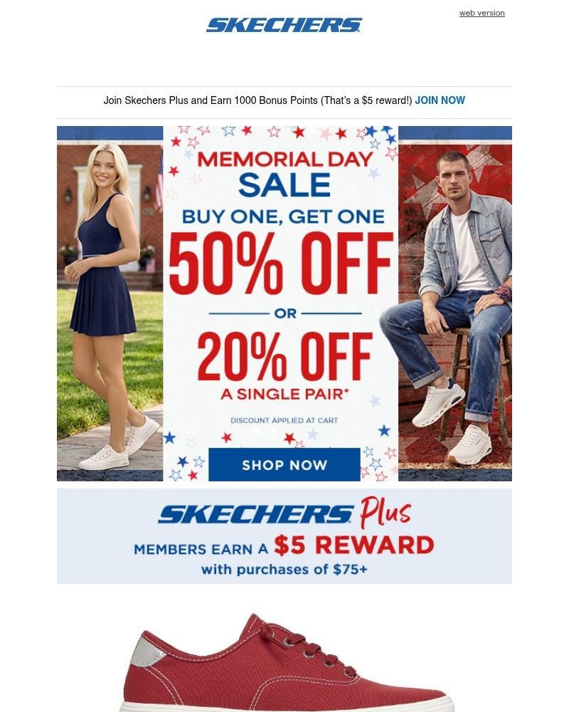 Screenshot of email sent to a Skechers Newsletter subscriber