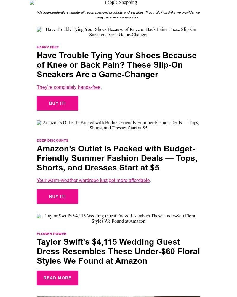Screenshot of email sent to a People Newsletter subscriber