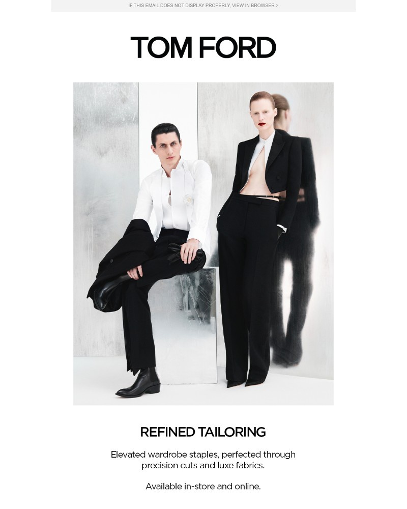 Screenshot of email sent to a Tom Ford Newsletter subscriber