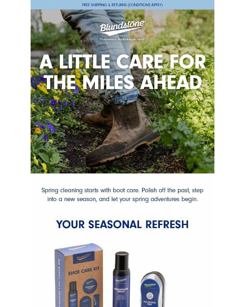 Screenshot of email sent to a Blundstone Newsletter subscriber
