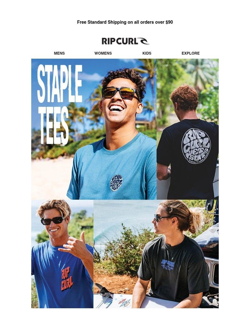 Screenshot of email sent to a Ripcurl Newsletter subscriber