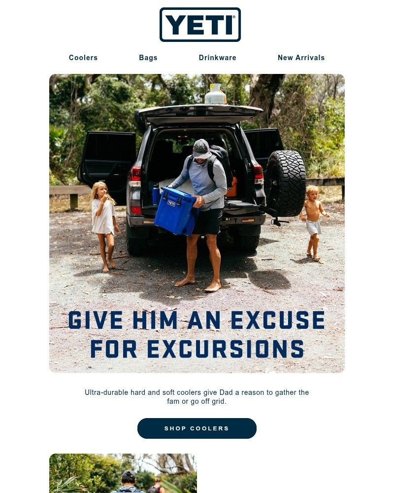 Screenshot of email sent to a Yeti Newsletter subscriber