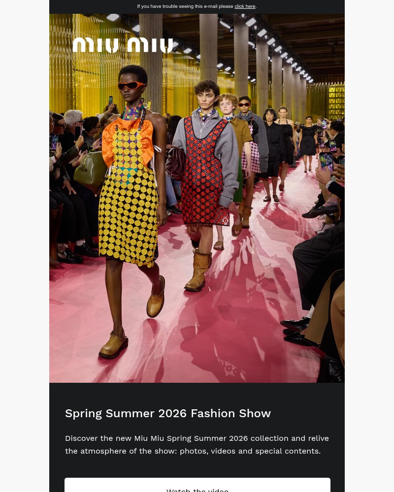 Screenshot of email with subject /media/emails/relive-the-spring-summer-2026-fashion-show-154d7c-cropped-577d35a4.jpg