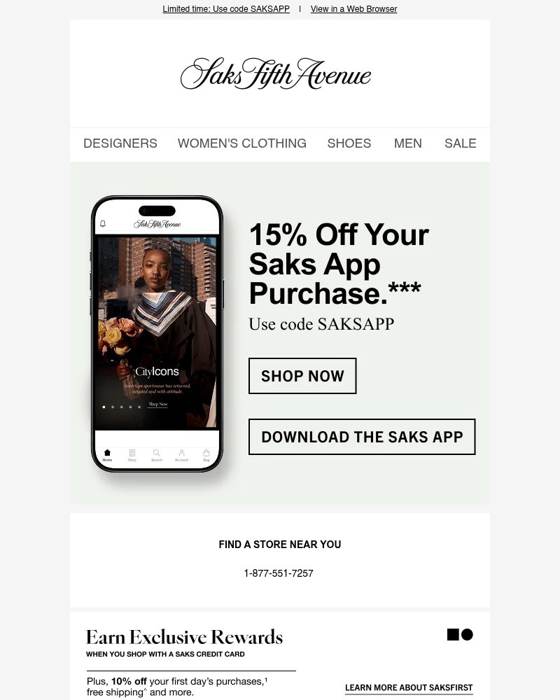 Screenshot of email with subject /media/emails/reminder-15-off-your-saks-app-purchase-c60e65-cropped-62048909.jpg