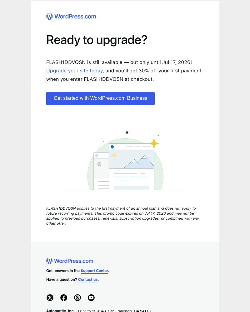 Screenshot of email with subject /media/emails/reminder-30-off-wordpresscom-business-1ff175-cropped-d57d9acf.jpg