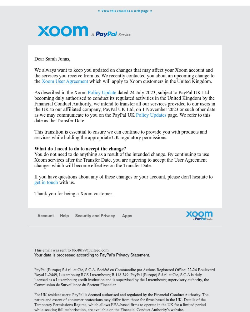 Screenshot of email with subject /media/emails/reminder-important-update-regarding-the-xoom-user-agreement-c1acf8-cropped-8806e070.jpg