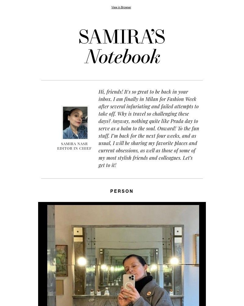 Screenshot of email sent to a Harper’s Bazaar Newsletter subscriber