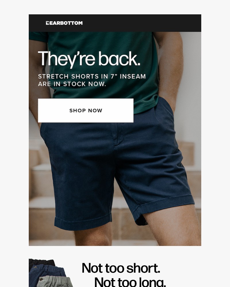 Screenshot of email sent to a Bearbottom Clothing Newsletter subscriber