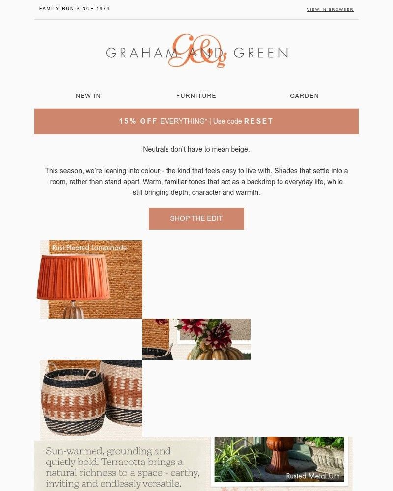 Screenshot of email sent to a Graham and Green Cart abandoner