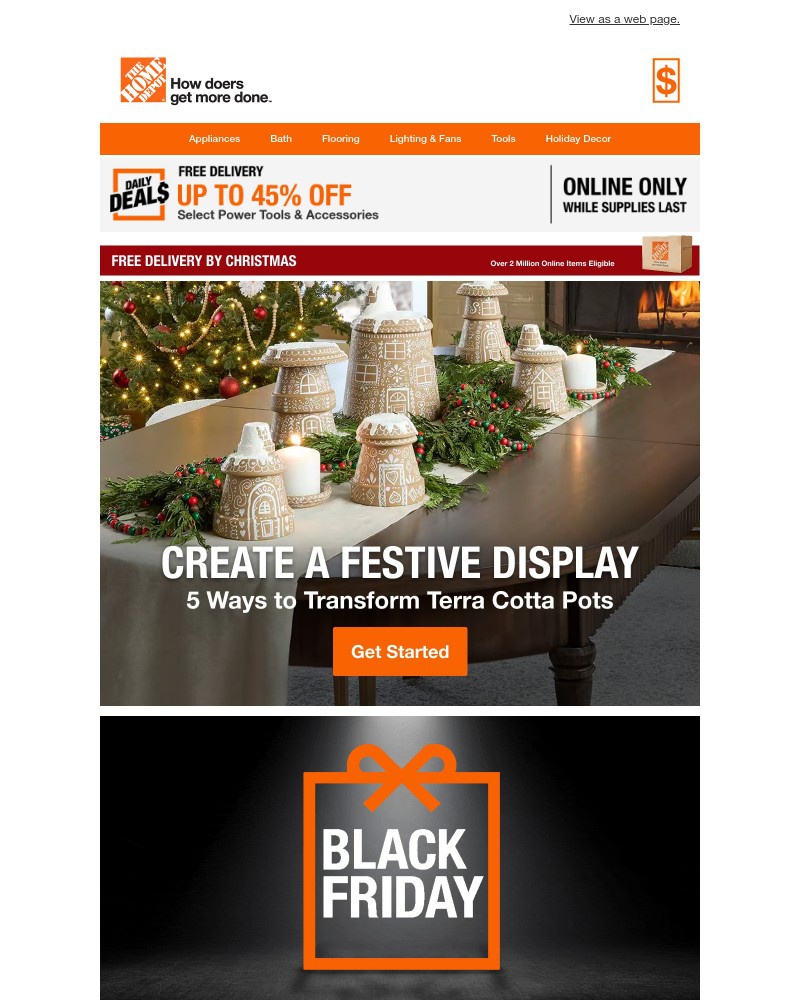 Screenshot of email sent to a Home Depot Newsletter subscriber