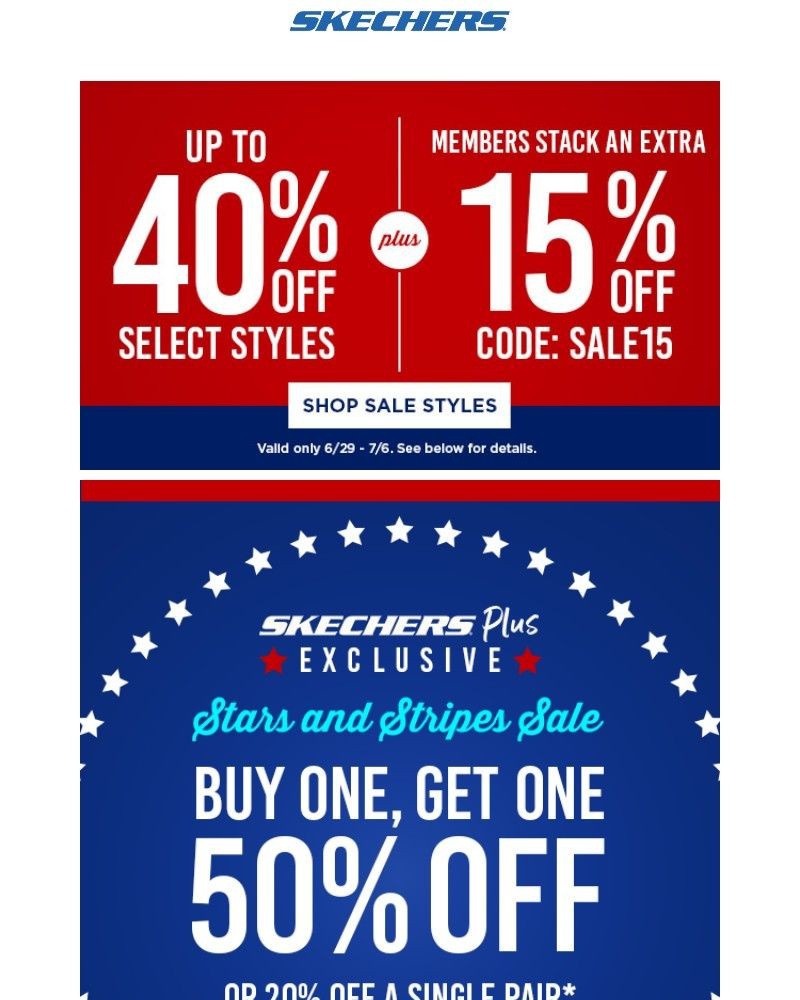 Screenshot of email sent to a Skechers Newsletter subscriber