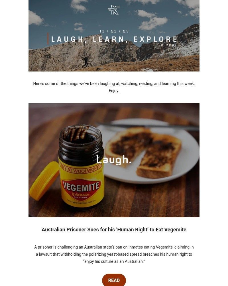 Screenshot of email sent to a KETL Mountain Apparel Newsletter subscriber