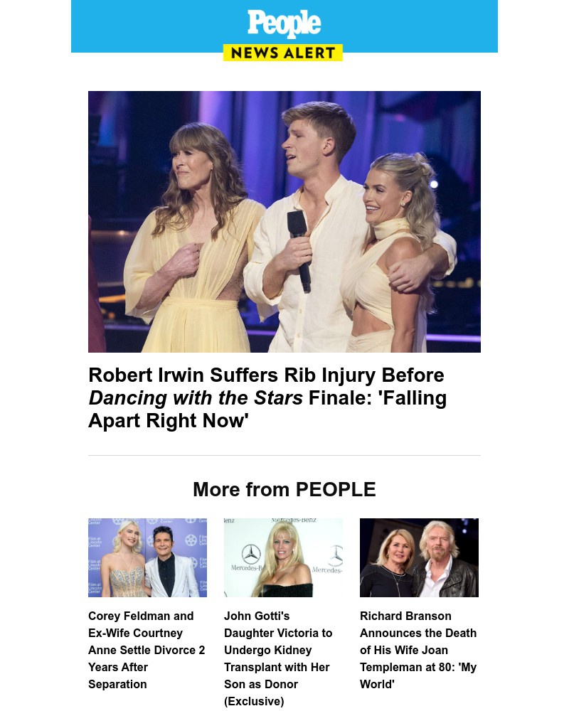 Screenshot of email sent to a People Newsletter subscriber