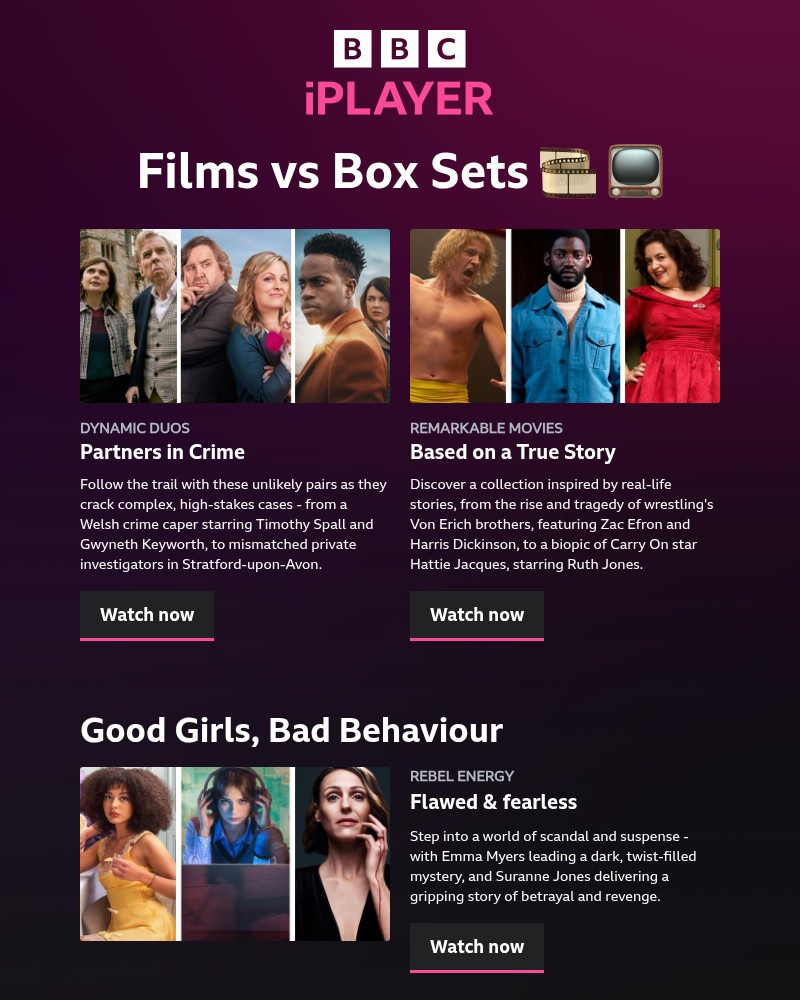 Screenshot of email sent to a BBC iPlayer Registered user