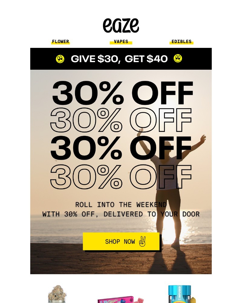 Screenshot of email with subject /media/emails/roll-into-the-weekend-with-30-off-cannabiotix-jeeter-timeless-more-ead0f9-cropped_61SLGbf.jpg